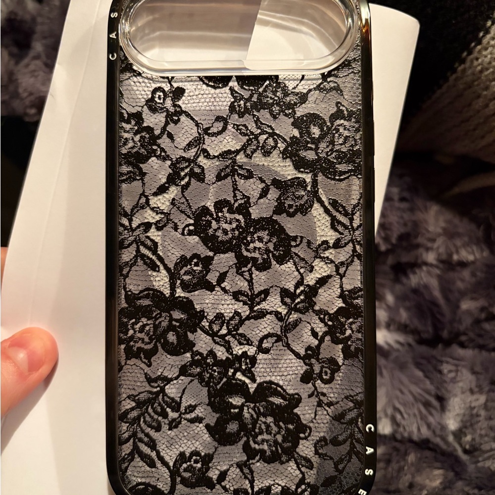 Casetify Black Floral Lace Phone Case